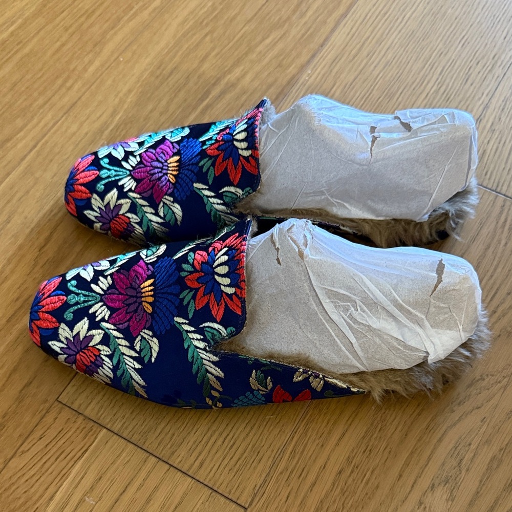 Joie Floral Embroidered Mules - Multicolor